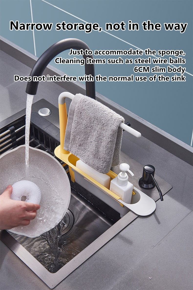 Telescopic Sink Rack – Adjustable Kitchen Organizer for Smart Storage Ignisio