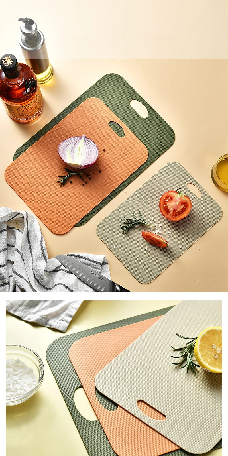 PP Non-Slip Square Chopping Board Easy-Clean Kitchen Tool Effortless Essentials