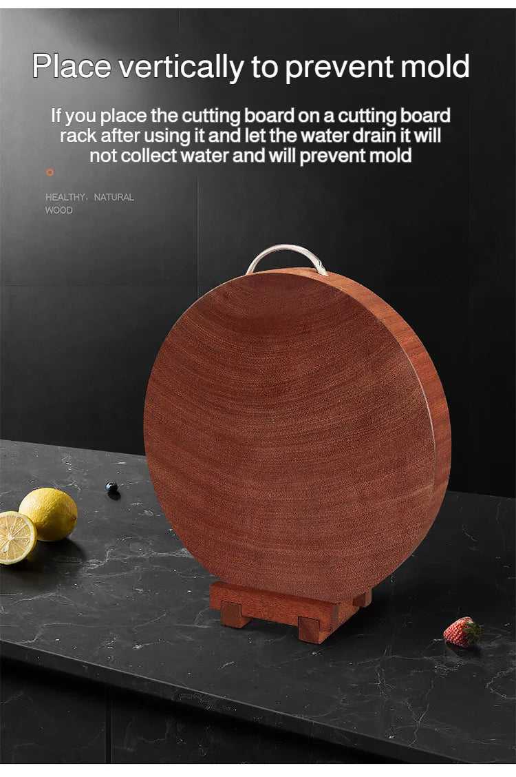 Solid Ironwood Round Thick Chopping Board Effortless Essentials