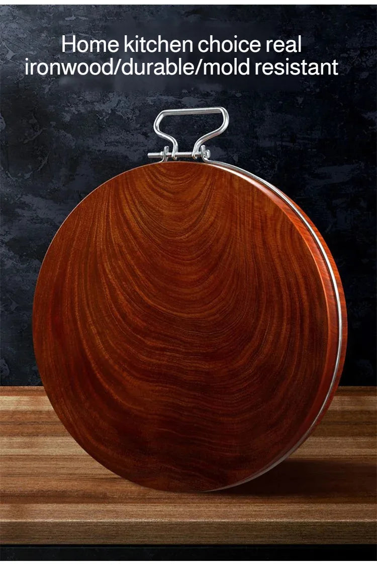 Solid Ironwood Round Thick Chopping Board Effortless Essentials