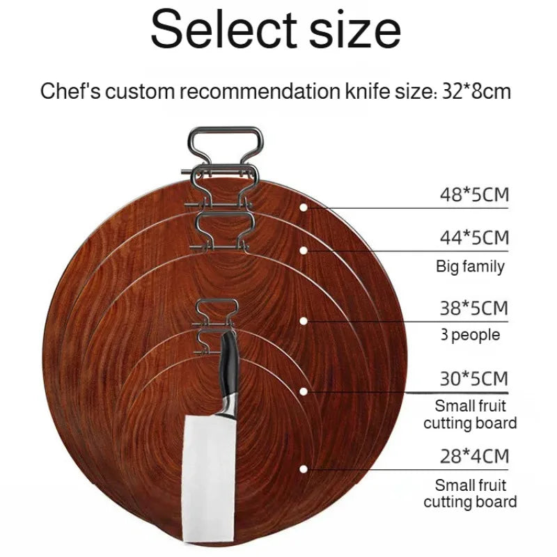 Solid Ironwood Round Thick Chopping Board Effortless Essentials