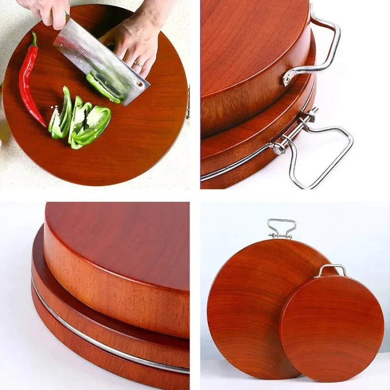 Solid Ironwood Round Thick Chopping Board Effortless Essentials