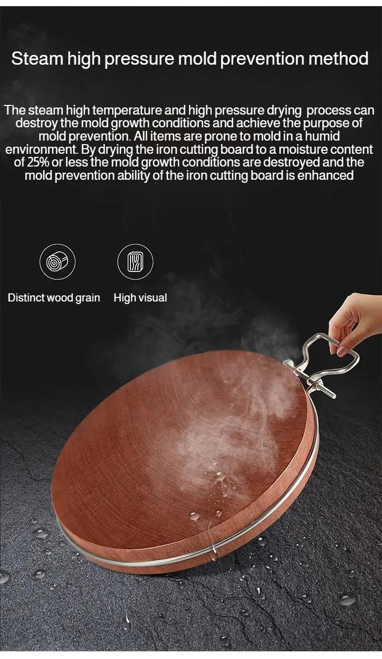 Solid Ironwood Round Thick Chopping Board Effortless Essentials