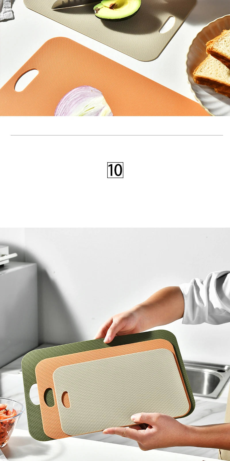 PP Non-Slip Square Chopping Board Easy-Clean Kitchen Tool Effortless Essentials