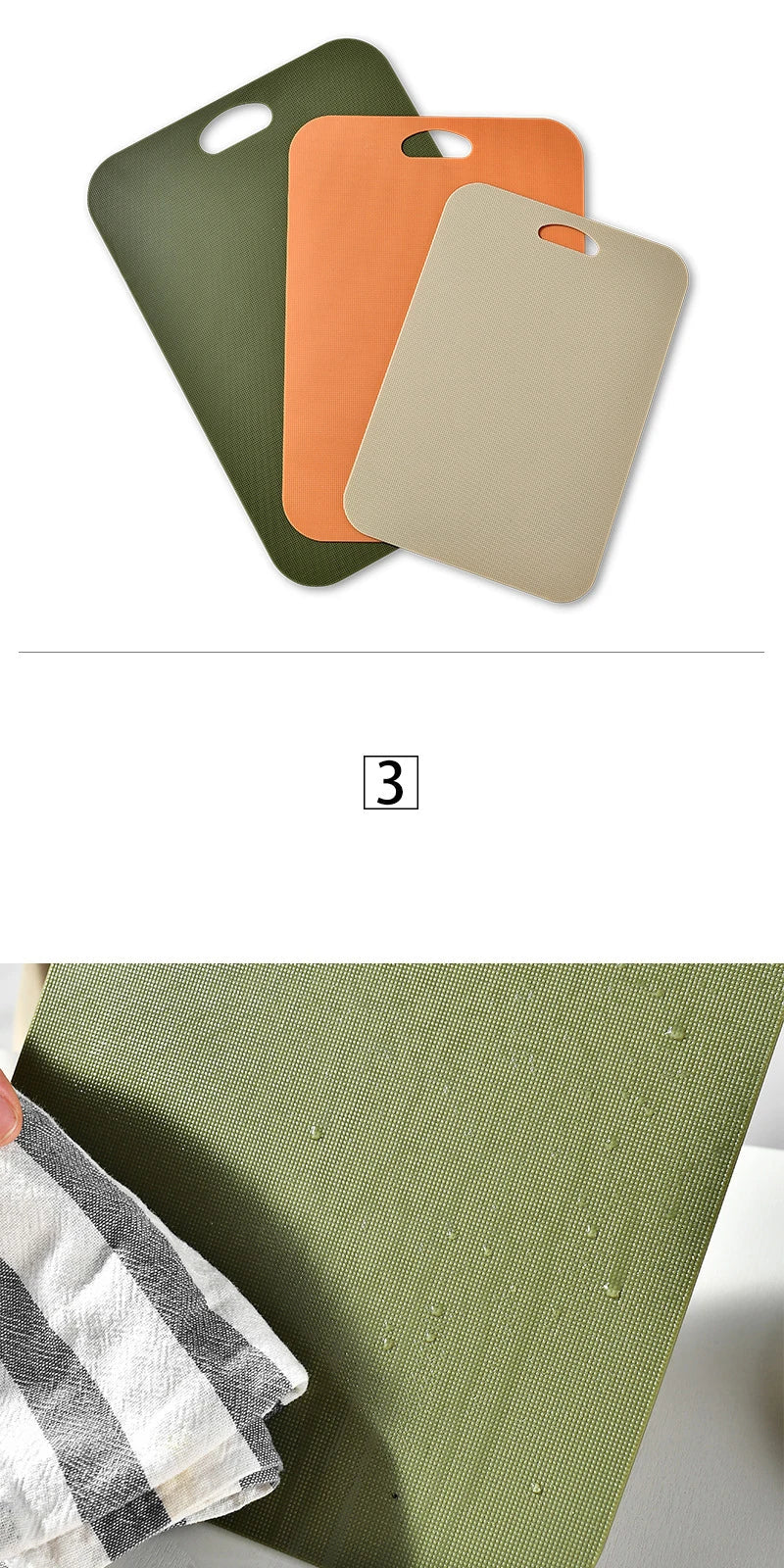 PP Non-Slip Square Chopping Board Easy-Clean Kitchen Tool Effortless Essentials