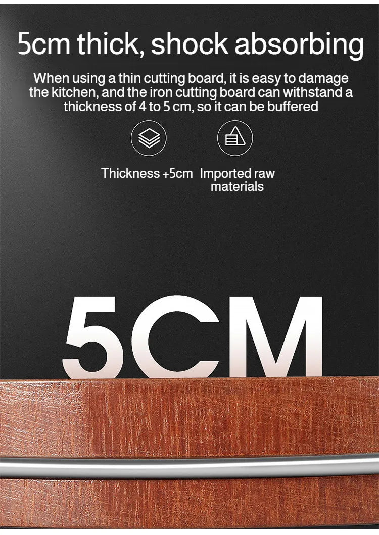 Solid Ironwood Round Thick Chopping Board Effortless Essentials