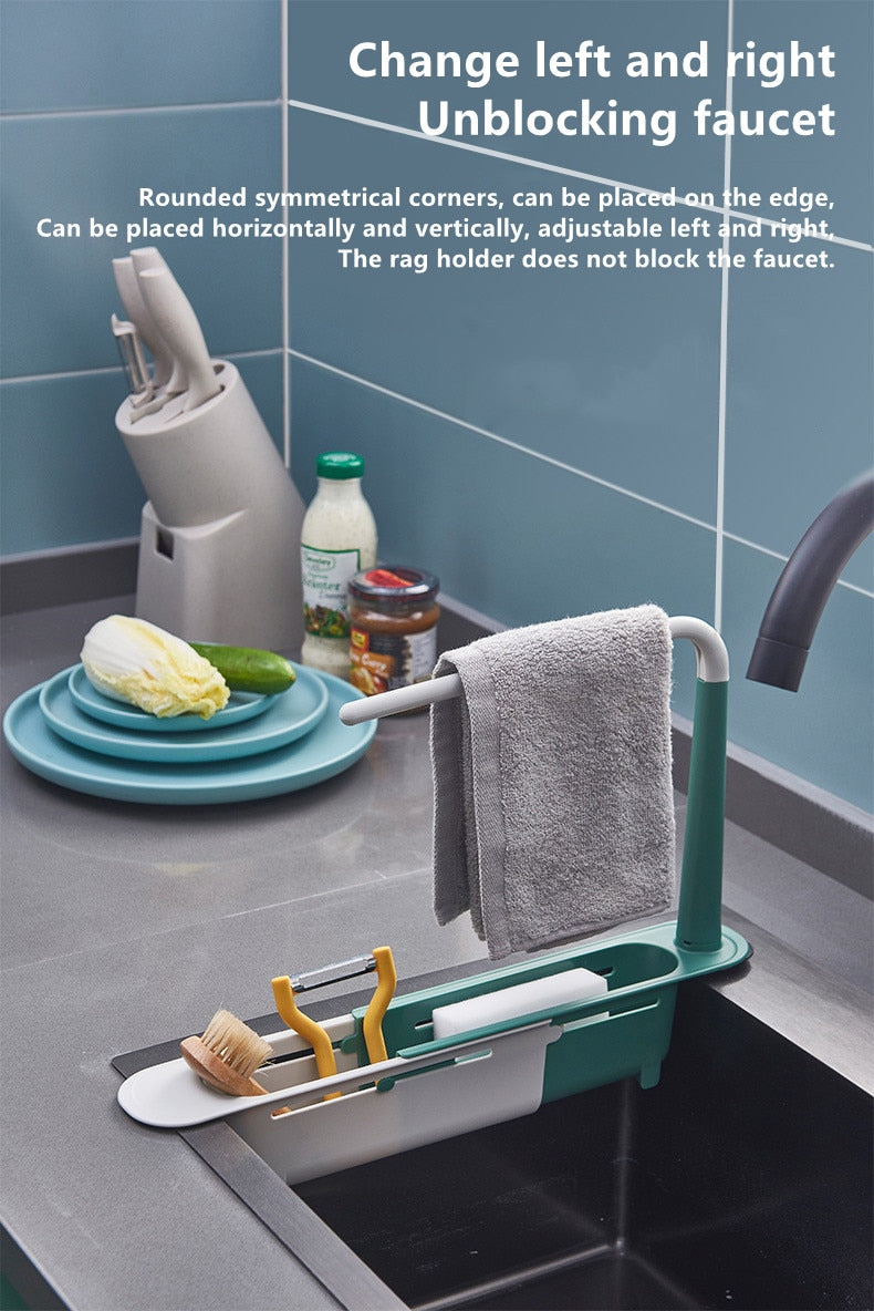 Telescopic Sink Rack – Adjustable Kitchen Organizer for Smart Storage Ignisio