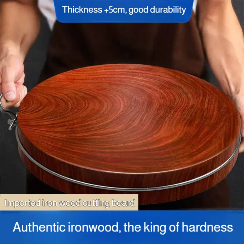 Solid Ironwood Round Thick Chopping Board Effortless Essentials