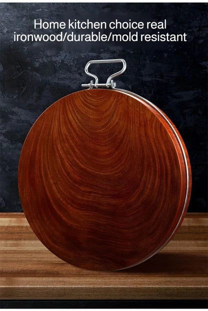 Solid Ironwood Round Thick Chopping Board Effortless Essentials