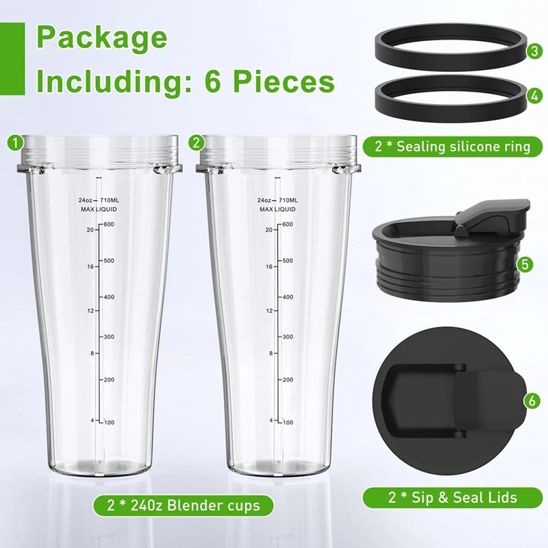 Ninja Replacement Cup with Lid &amp; Blade for Nutri Ninja Auto-iQ Effortless Essentials