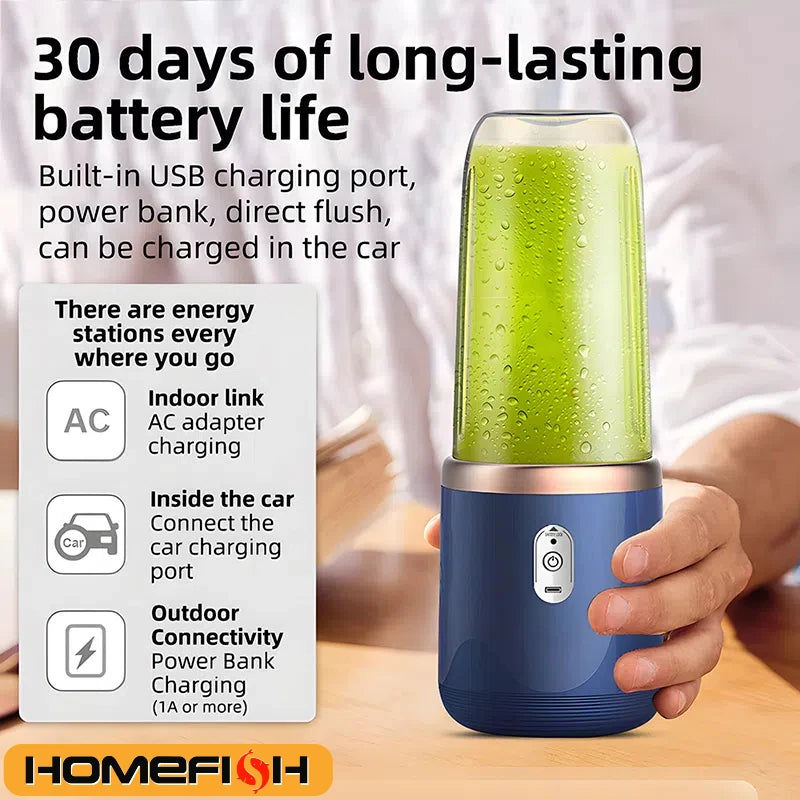 Portable Electric Blender Bottle – Smoothie &amp; Juice Maker Effortless Essentials